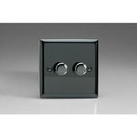 2 gang 2 way iridiam black led dimmer