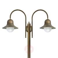 2-bulb post light Felizia, antique brass