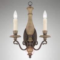 2-Light wall light Mallory in country house style