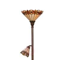 2-light floor lamp Wenke with a Tiffany lampshade
