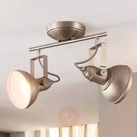 2-bulb LED ceiling light Tameo, matt nickel