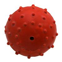2 pimple ball with bell dog chew toy