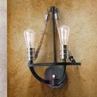 2-bulb Gita wall lamp in a rustic style