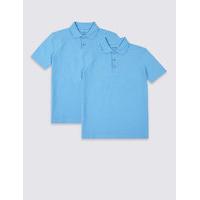2 Pack Boys\' Pure Cotton Polo Shirts