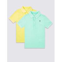 2 Pack Pure Cotton Polo Shirts (3 Months - 5 years)