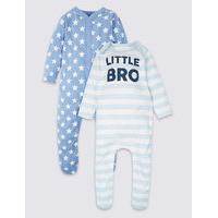 2 Pack Pure Cotton Sleepsuits