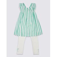 2 Piece Cotton Rich Striped Top & Leggings Outfit (3 Months - 5 Years)