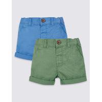2 Pack Pure Cotton Woven Shorts