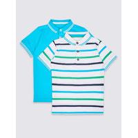 2 Pack Pure Cotton Polo Shirts (3 Months - 5 Years)