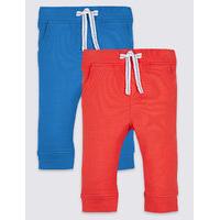 2 pack cotton joggers with stretch