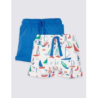2 Pack Pure Cotton Jersey Shorts