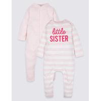 2 Pack Pure Cotton Sleepsuits