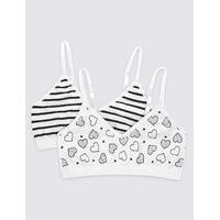 2 Pack Seamfree Printed Bras (9-16 Years)