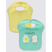 2 Pack Pure Cotton Breakfast Square Bibs