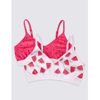 2 Pack Seamfree Printed Bras (9-16 Years)