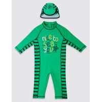 2 Piece Slogan Swim Outfit (0-5 Years)
