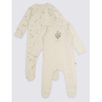 2 Pack Pure Cotton Baby Organic Sleepsuits