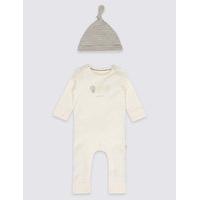2 Piece Pure Cotton Organic All-in-One with Hat Outfit