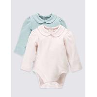 2 Pack Pure Cotton Collared Bodysuits