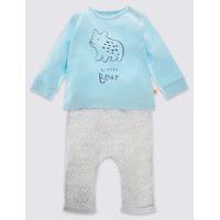 2 Piece Unisex Bear T-Shirt & Joggers Outfit