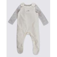 2 piece pure cotton porcupine print velour bodysuit dungarees outfit