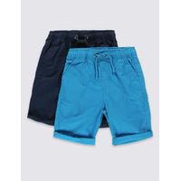 2 Pack Pure Cotton Shorts (3-14 Years)