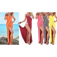 2-in-1 Slimming Wrap Beach Dress - 5 Colours