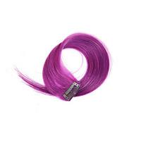 2 Pcs/Set 4 Clips Clip In Hair Extensions Purple 14Inch 18Inch 100% Human Hair For Women