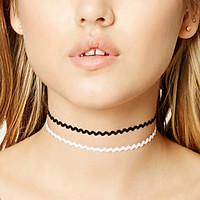 2 PCS /Set Wave Necklace Non Stone Choker Necklaces Set Layered Necklaces Jewelry Special Occasion Halloween Daily Casual Single StrandBasic Design