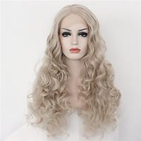 2 tones synthetic lace front wig blonde color wavy wigs top quality