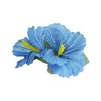 2 Light Blue Hibiscus Flowers Hair Clips Accessory For Tropical Hawiian Fancy