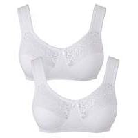 2 pack non wired white bras