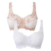 2 Pack Ella Non Wired Blush/White Bras