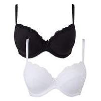 2 Pack Sophie Plunge Black/White Bras