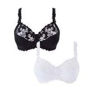 2 Pack Flora Non Wired Black/White Bras