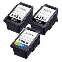 2 x Black Canon PG-545XL and 1 x Colour Canon CL-546XL (Remanufactured)