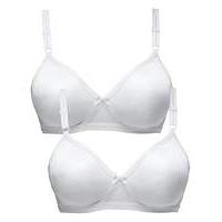 2 pack claire non wired white bras