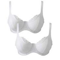 2 Pack Lucy Full Cup Wired White Bras