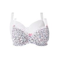 2 Pack Mia White Floral Balcony Bras, White