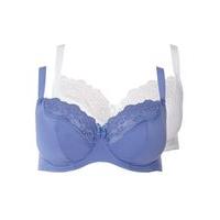 2 pack emily blue and white balcony bras blue