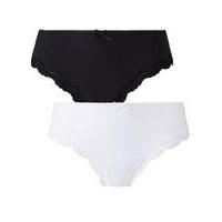 2 Pack Sophie Black/White Midi Briefs