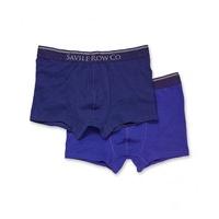 2-Pack Jersey Royal Blue Trunks, One Plain And One Spot M - Savile Row