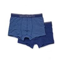 2-Pack Jersey Royal Blue Trunks, One Plain And One Stripe M - Savile Row