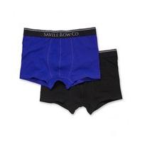 2-Pack Jersey Trunks, Black And Royal Blue M - Savile Row