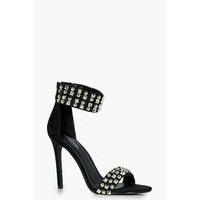 2 part studded heel black