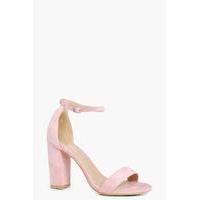 2 part block heels pink