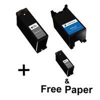 2 x Black Dell Series 24 and 1 x Colour Dell Series 24 (Remanufactured) + 1 Free Paper