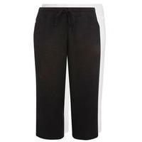 2 pack black and white linen blend cropped trousers white