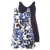 2 Pack Navy Blue Floral Vests, Blue