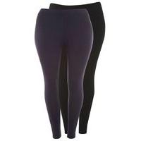 2 Pack Black And Navy Leggings, Navy